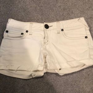 White free people jean shorts